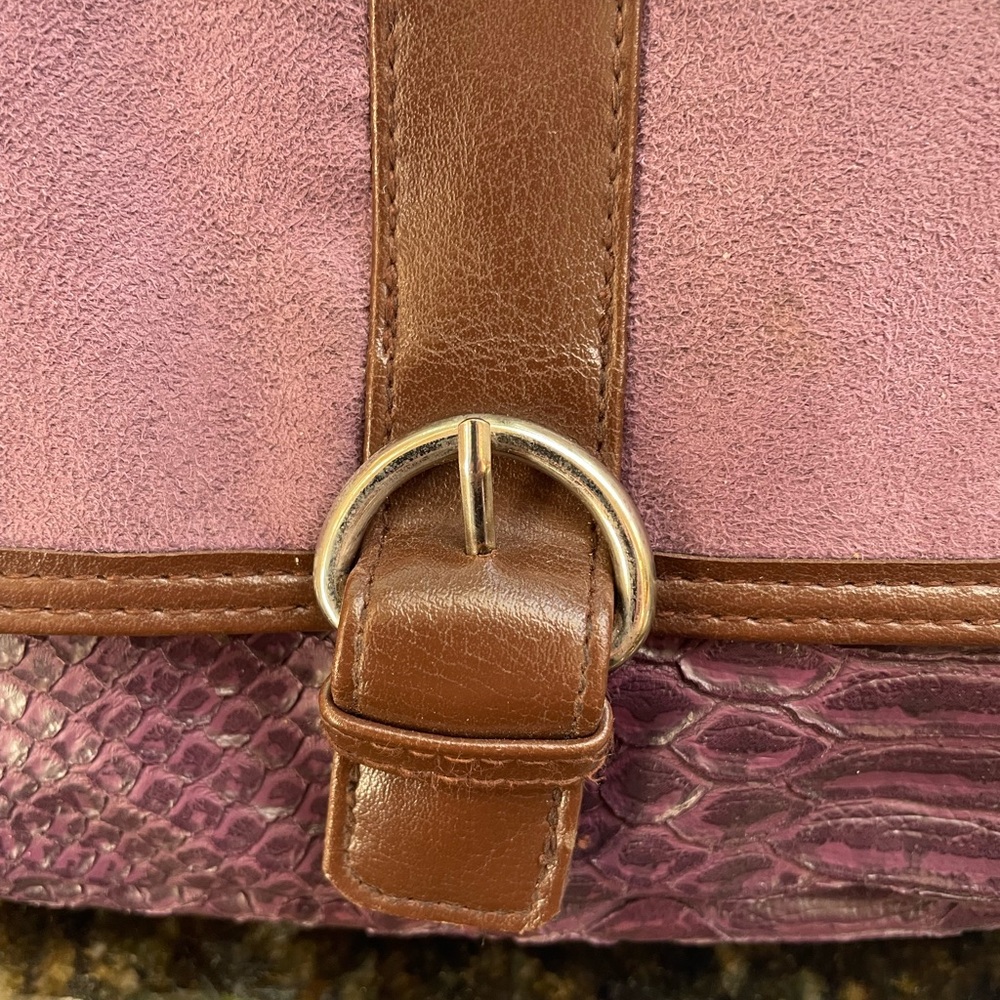 Vintage Elizabeth Arden Purple and Brown Clutch - Picture 4 of 6